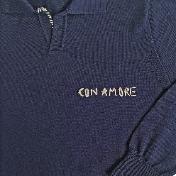 Unisex Merino Polo Sweater – “Con Amore”